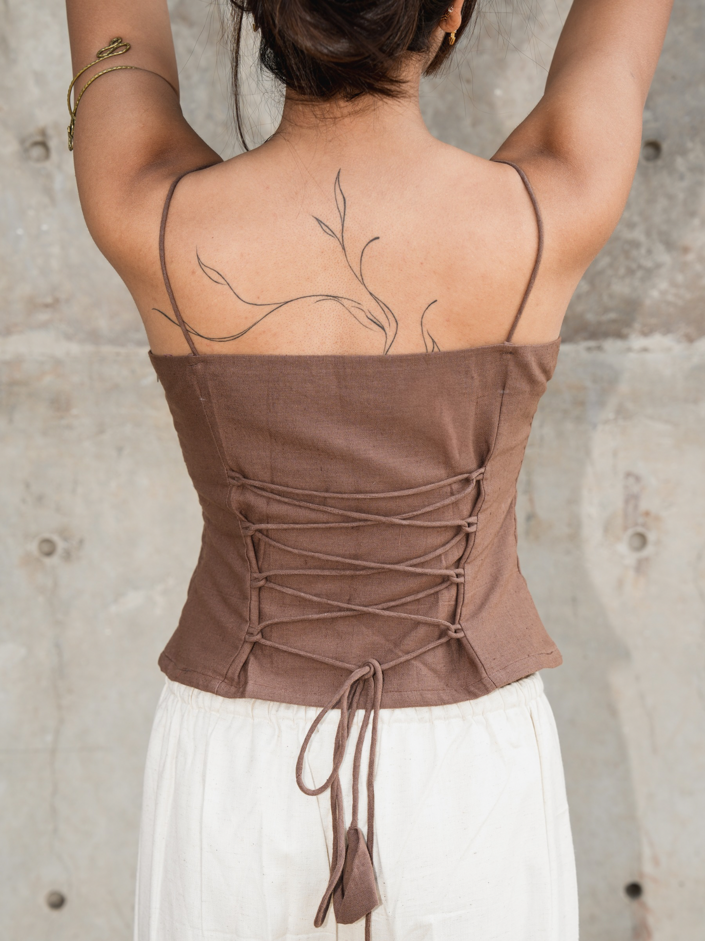 Boho Beads Top in Brown